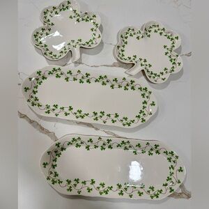 Grace Teaware Porcelain Shamrock Serving Dishes! Like New!